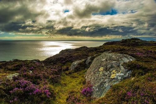 Scenic sunset from the coast of Scotland