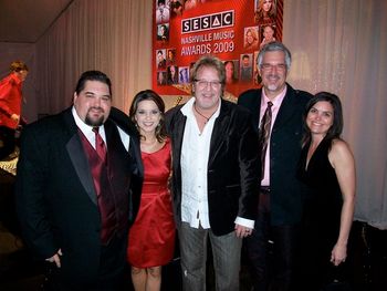 SESAC Country Awards..Tim Fink ffrom SESAC , Karyn , me , Dale Matthews & Stacey Willbur from Brentwood Benson Publishing where Karyn and I write.
