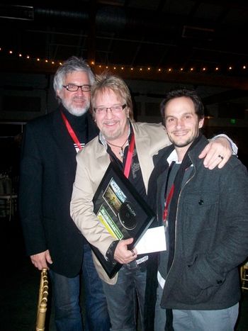 Recieving my #1 Award for "Arise" recorded by Avalon. My publishers Dale Matthews and Eric Hert
