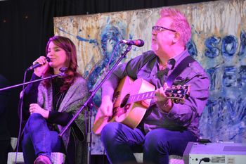 Karyn and I playing at the 30A Songwriters Festival at Water Color Resort.
