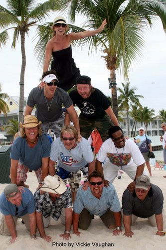A Writers Pyramid on the Beach in Key West..it was on GAC TV..Karyn topped the pile
