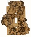 Switch Plate 3 with pups - Bulldog