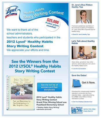 Lysol Healthy Habits Contest Hub
