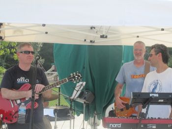 Alec on keys, Harry on bass, and Jeff on guitar, Greenbriar Community Association Pool, 9/4/2011
