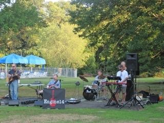 The band at the Greenbriar Community Association summer concert, Fairfax, VA, August, 2012, featuring Dan as our guest drummer!
