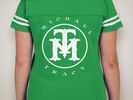 Ladies V-Neck Varsity Tee - Vintage Green