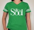 Ladies V-Neck Varsity Tee - Vintage Green