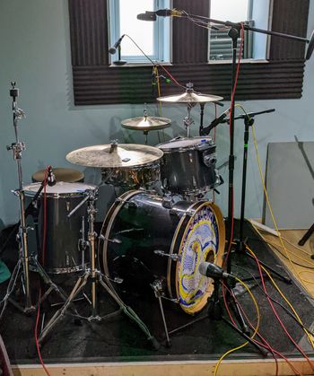 Recording drums for new single at the amazing Safehouse Studio, August 2023
