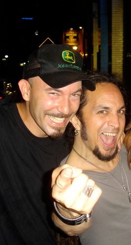 Heath De Fount-Haberlin and Mark Osegueda of Death Angel at the House Of Blues in New Orleans, Louisiana.
