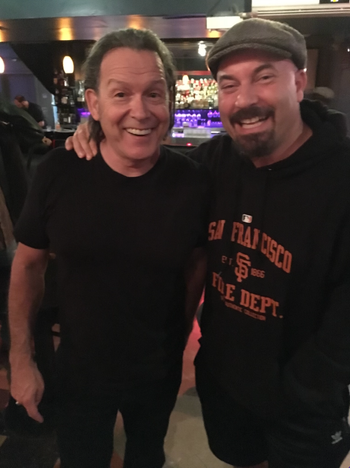 Blues legend Tommy Castro and Heath De Fount-Haberlin at Biscuits & Blues in San Francisco, California.
