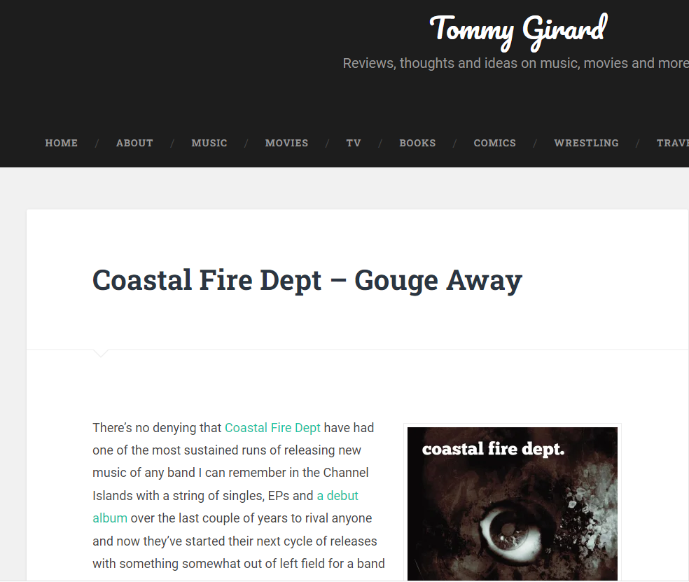 Coastal Fire Dept. Gouge Away Review Tom Girard