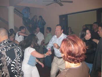 Dancing Salsa at THE CLUB.
