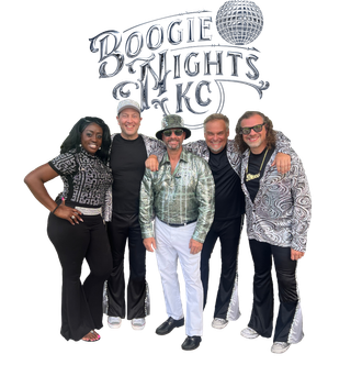 Boogie Nights KC logo disco variety live entertainment band