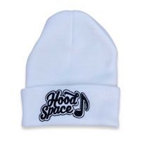 HoodSpace Music White Beanie