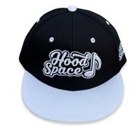 HoodSpace Music Snapback Hat Black & White