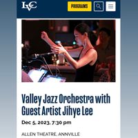 Valley Jazz Orchestra with Guest Artist Jihye Lee