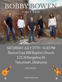 Bobby Bowen Family Concert In Tecumseh  Oklahoma