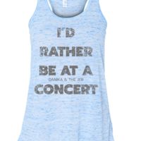 I'd Rather Be At A Concert- Tank Top- Light Blue 