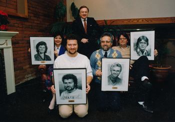 Receiving CFAX Performer Of The Year Award, with Mel Cooper and other recipients.
