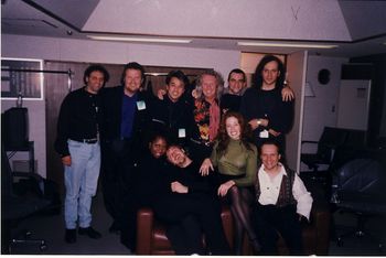 Keizo and I, backstage with Celine Dion's band at the Budokan, Tokyo
