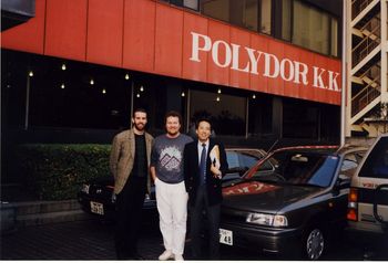 With my manager Michael Martin and Masa Shioda at Polydor Records.
