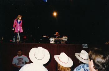 On stage with Lisa Brokop, opening for George Strait.
