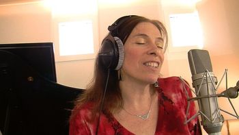Singing in the studio on my new cd!
