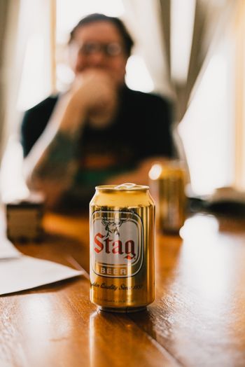 It wouldn't be a proper writing session with the band if there weren't a few cans of Stag around!

Photo by Brooke Tilidetzke
