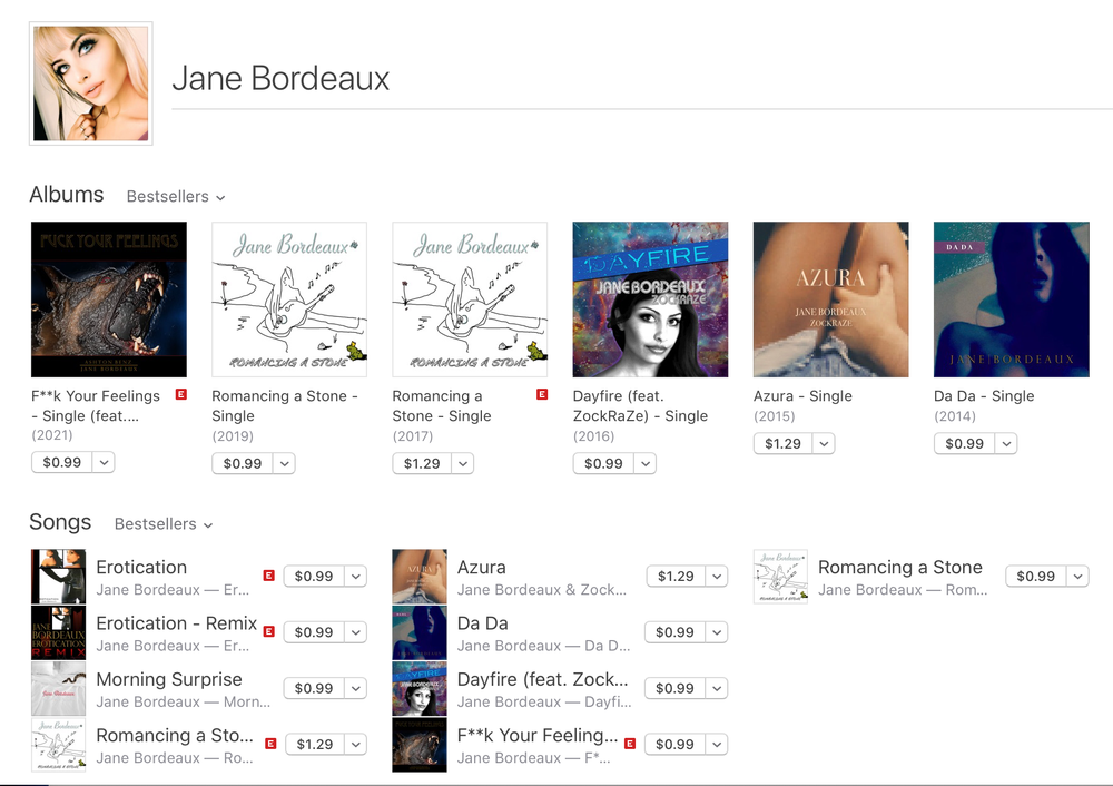 Jane Bordeaux Apple Music Singer Songwriter Band Music 