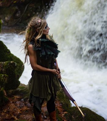 Warrior at the waterfall

