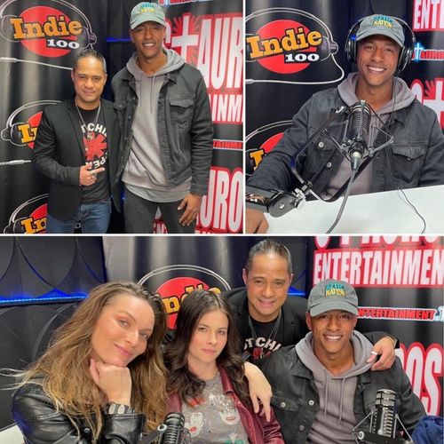 From left to right ( Rie Rasmussen, Nicolette Noble, Tyrone Tann & Caleb jermaine) On set for Indie100 Interview! Click the picture to listen now