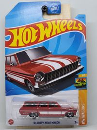 2023 Hot Wheels Mainline '64 Chevy Nova Wagon 222/250 Red HW Wagons 3/5