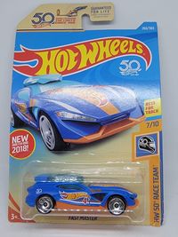 Hot Wheels 50th Anniversary Fast Master #260/365 HW 50th Race Team 7/10 Blue