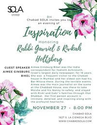 Rabbi Gabi and Rivki Holtzberg Z'l: inspiration and reflection
