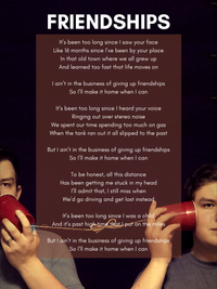"Friendships" Lyric Poster