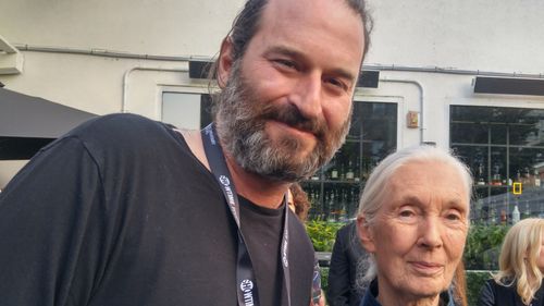 With Jane Goodall in 2018 