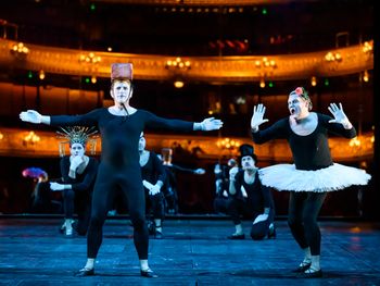 Flute in Britten's A Midsummer Night's Dream. With Mikael Stenbaek as Snout. Photo: Kungliga Operan/Sören Vilks
