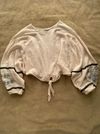 Coco Jamison Ivory Cotton Statement Sleeve Blouse SZ L