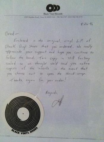 Letter sent to Brad Pond from Jeff back in 1986 with his purchase of BVS.
