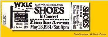 Concert ticket for the 5/23/1981 gig in Zion, IL where the "Shoes On Ice" recordings were made.
