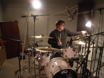 John Richardson readies to record some drums 1/01/2011.
