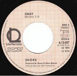Label for "Okay", the B-side of the 1978 German single "Tomorrow Night", on Line Records.
