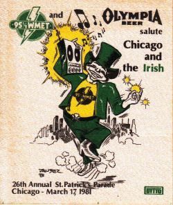 Cloth sticker given away at a club in Schaumburg, IL for Shoes' 1981 St. Patrick's Day gig.

