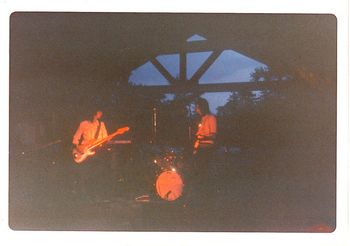 Gary (on the far left), is barely visible in this pic taken at an impromptu gig at dusk in Dwight, IL during the fall of 1976.

