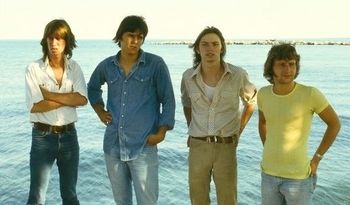 Shoes in the summer of 1975 along the shores of Lake Michigan, with then-drummer, Barry Shumaker.

