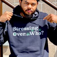 Stressing Over Who? Men's Premium Hoodie (Weed Leaf Design)