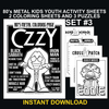 80's Metal Kids Activity Pages Set #3