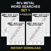 80's Metal Adult Word Search Set #1