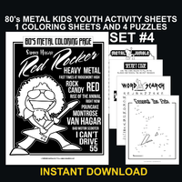 80's Metal Kids Activity Pages Set #4