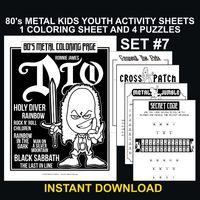 80's Metal Kids Activity Pages Set #7